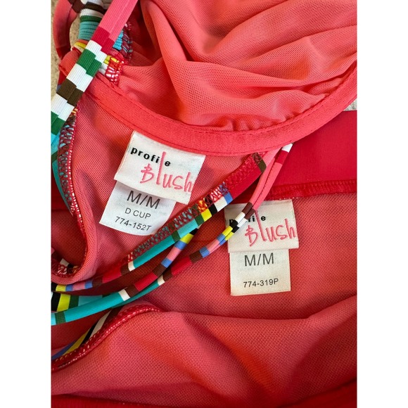 Profile Blush by Gottex Candycane Underwire Striped Bikini Top & Bottom Sz. M - Picture 4 of 10